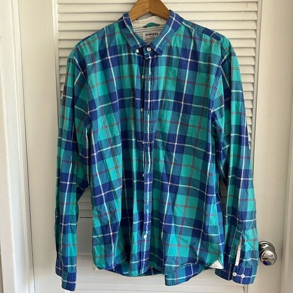 ‎Express Plaid Button Down - Picture 1 of 4